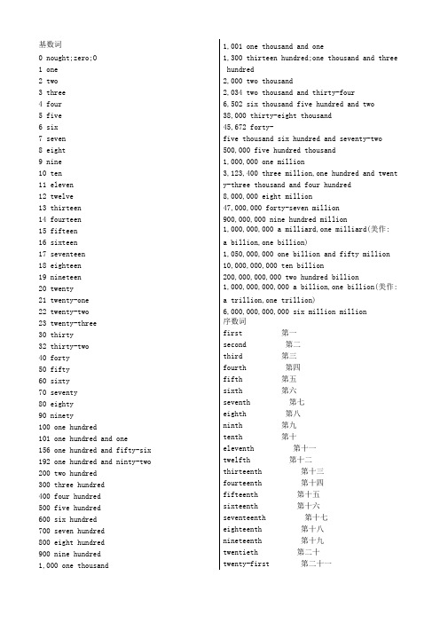 英语中数字的表达(1)