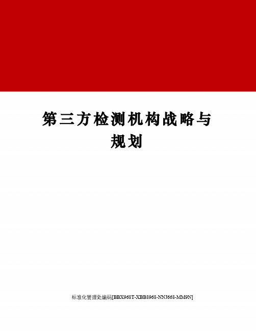 第三方检测机构战略与规划