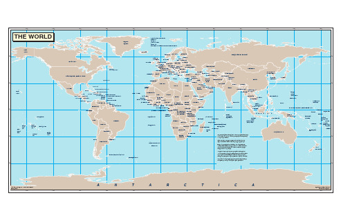 world map 世界地图英文高清PDF