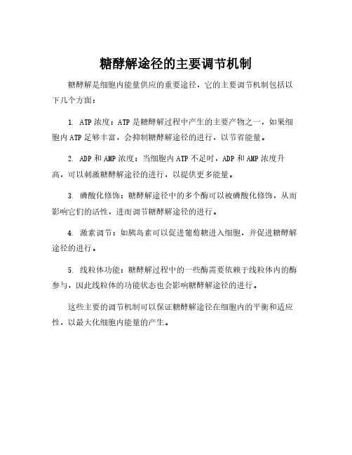 糖酵解途径的主要调节机制