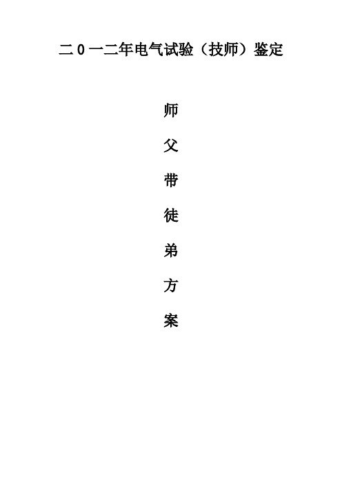 电力师带徒方案