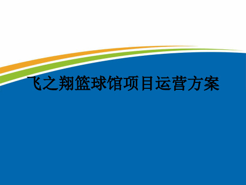 飞之翔篮球馆项目运营方案ppt课件