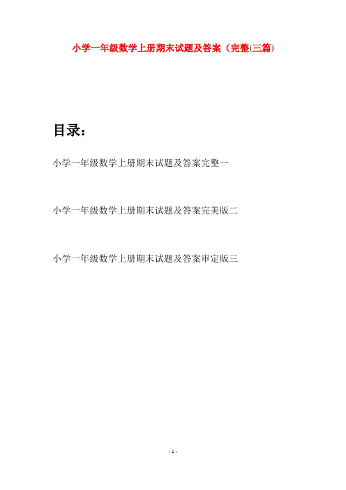 小学一年级数学上册期末试题及答案完整(三套)