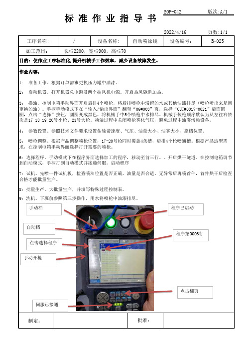 SOP-042 自动喷涂作业指导