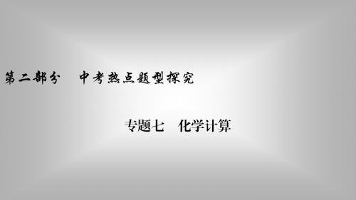 安徽化学中考二轮专题7 化学计算