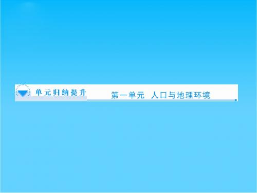 (教师用书)高中地理 第一单元 人口与地理环境单元归纳提升课件 鲁教版必修2