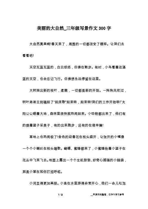 美丽的大自然_三年级写景作文300字