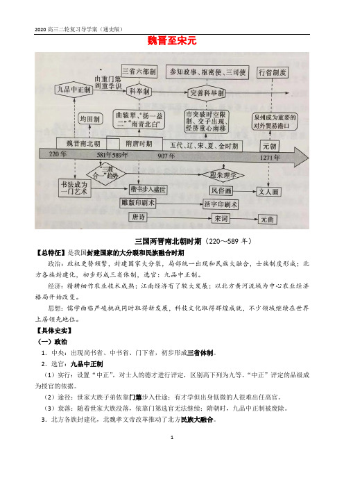 【2020高考历史】专题04 中国古代史(魏晋南北朝时期)