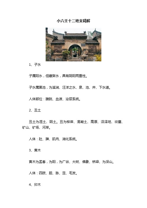 小六壬十二地支精解