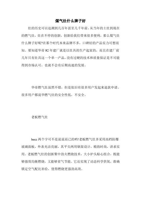 煤气灶什么牌子好