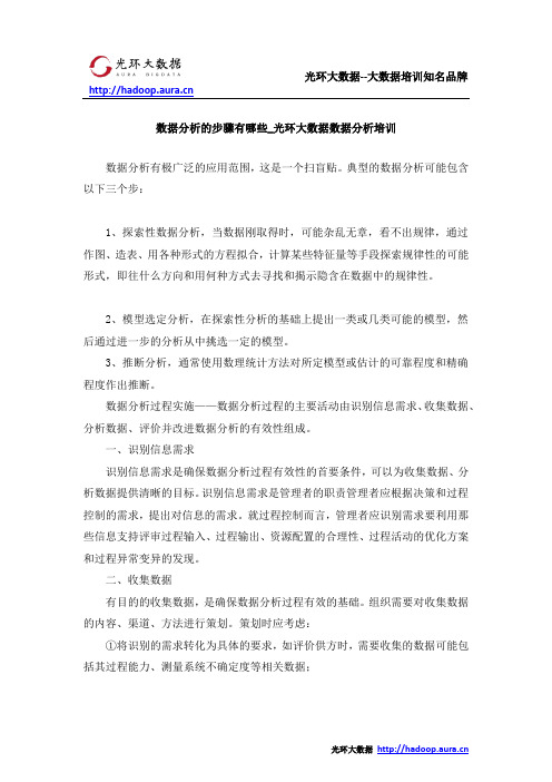 数据分析的步骤有哪些_光环大数据数据分析培训