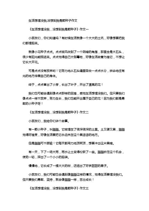 生活想埋没我,没想到我是颗种子作文