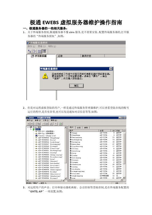 极通EWEBS虚拟服务器维护操作指南