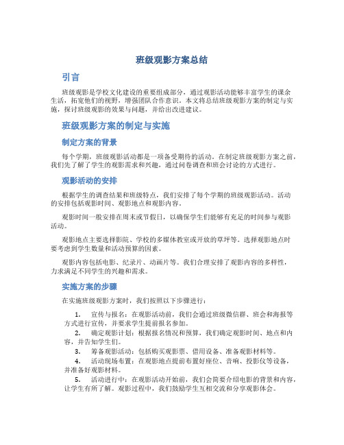 班级观影方案总结