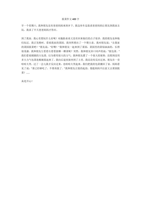 拔菜作文400字全面版