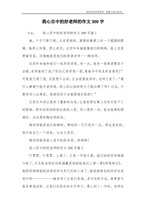 我心目中的好老师的作文300字