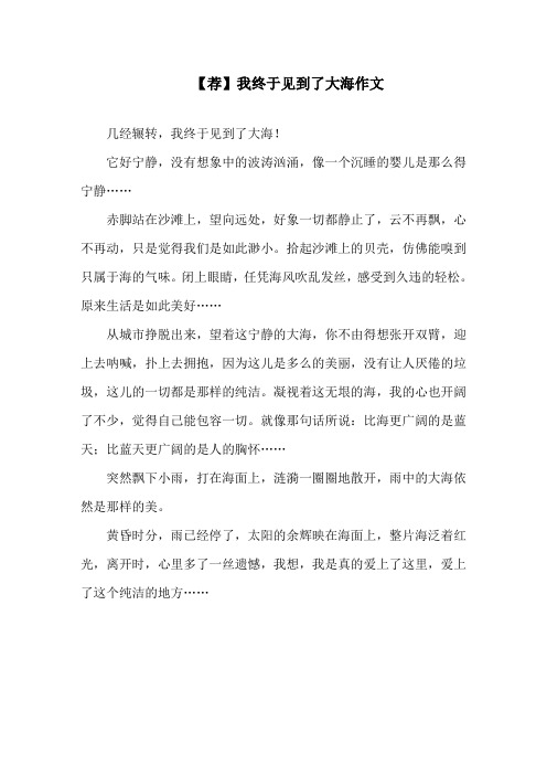 我终于见到了大海作文精选