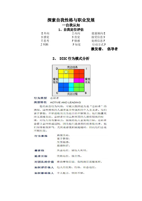 探索自我认知与职业发展