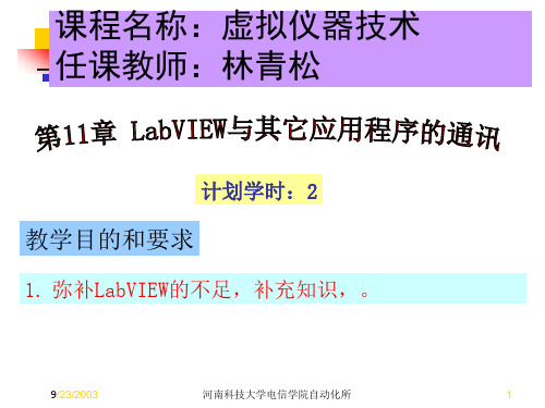 第07次课 LabVIEW与其它应用程序的通讯