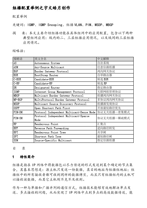 H3C关于组播配置示例