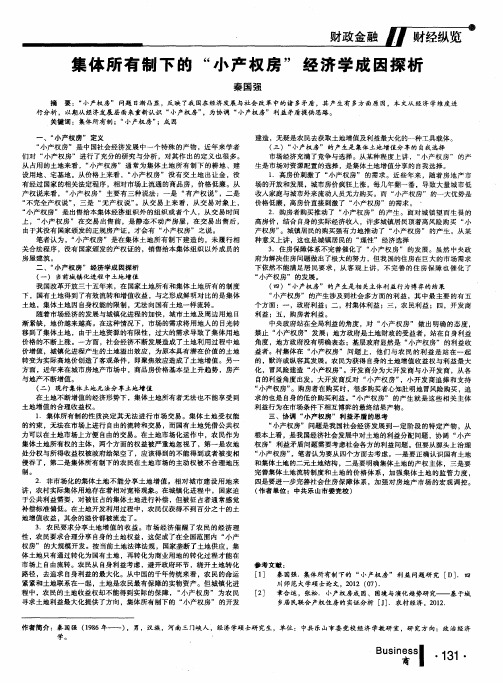 集体所有制下的“小产权房”经济学成因探析