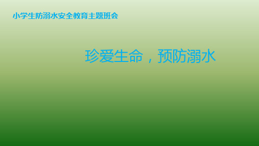 【小学生】《珍爱生命 预防溺水》安全教育主题班会