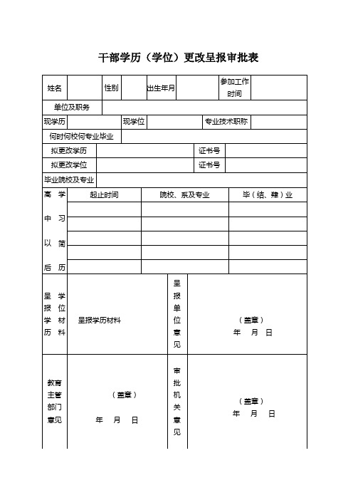 更改学历审批表