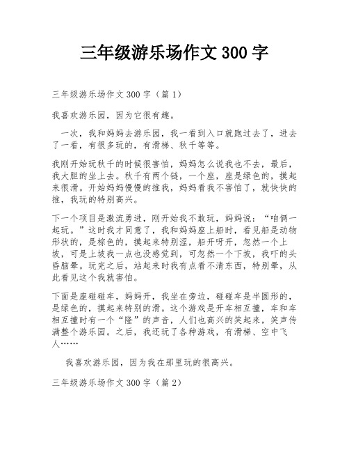 三年级游乐场作文300字