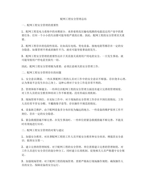 配网工程安全管理总结