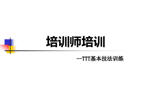 培训师培训(TTT基本技能训练)