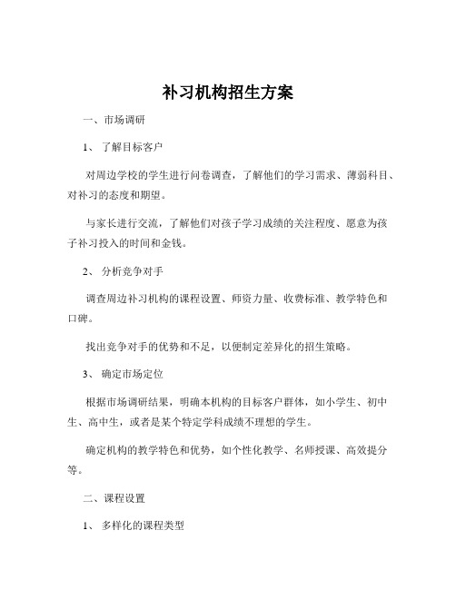 补习机构招生方案