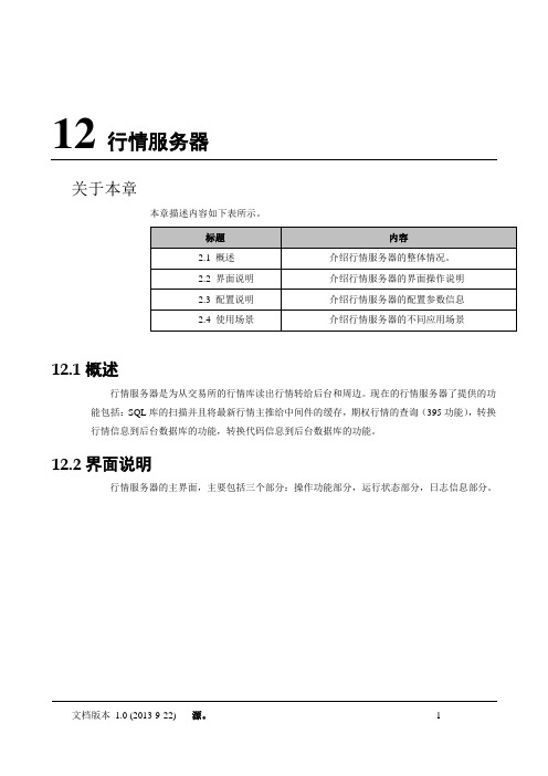 个股期权系统_操作手册_12行情管理