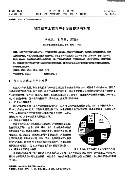 浙江省苗木花卉产业发展现状与对策