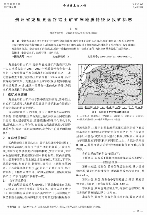 贵州省龙里县金谷铝土矿矿床地质特征及找矿标志