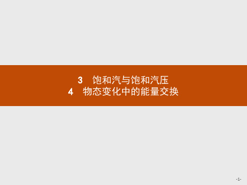 高中物理人教版选修3-3课件：9.3-9.4 饱和汽与饱和汽压 物态变化中的能量交换