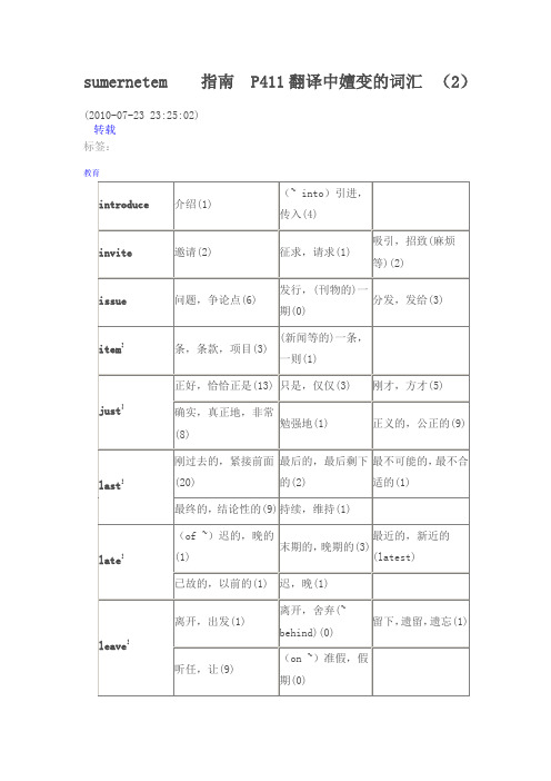 翻译中善变词汇