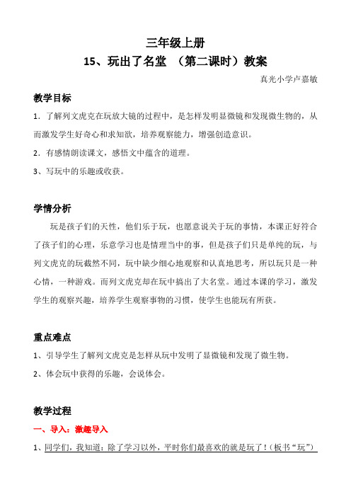 15、玩出了名堂教案,批注为评课意见