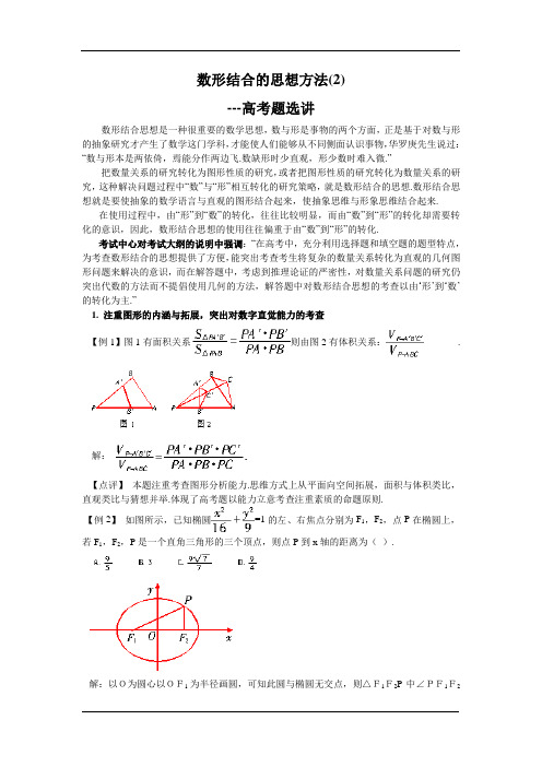 数形结合的思想方法(2)---高考题选讲