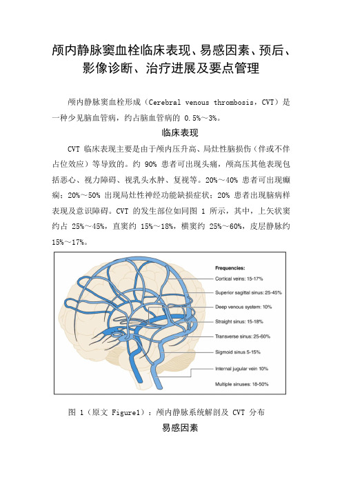 颅内静脉窦血栓临床表现、易感因素、预后、影像诊断、治疗进展及要点管理