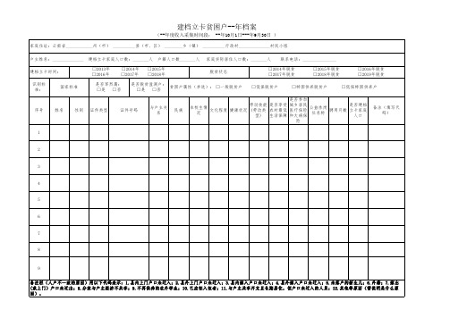 建档立卡贫困户精准扶贫帮扶手册