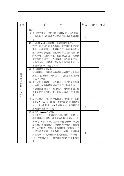 临床技能评分标准之妇产：正常分娩2