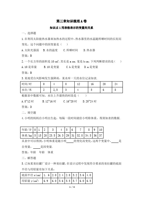 北师大版七年级下册数学第三章测试卷及答案