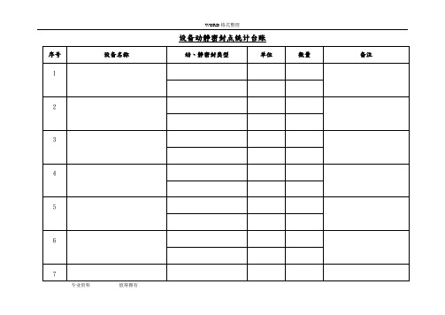 设备动静密封点统计台账