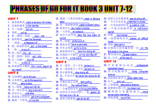 新目标八年级上 Unit 7--12翻译