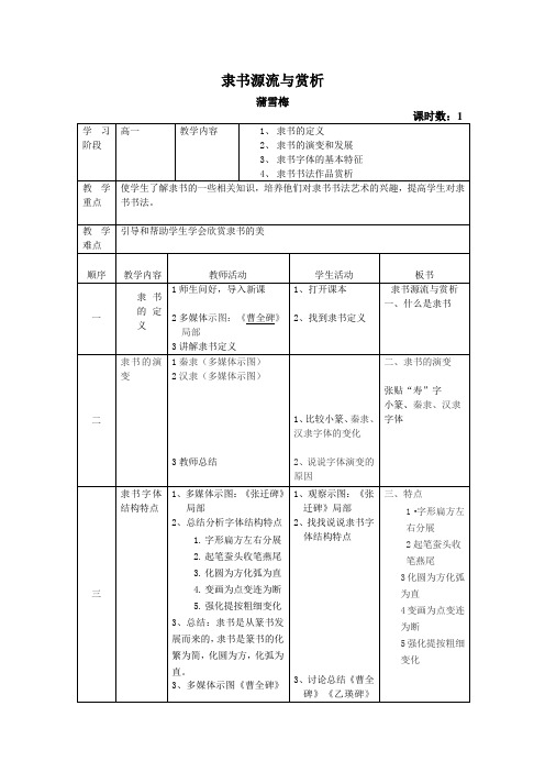 第二课隶书源流与赏析