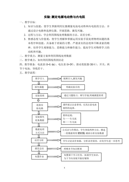 六 测定电源电动势与内电阻实验的教学设计