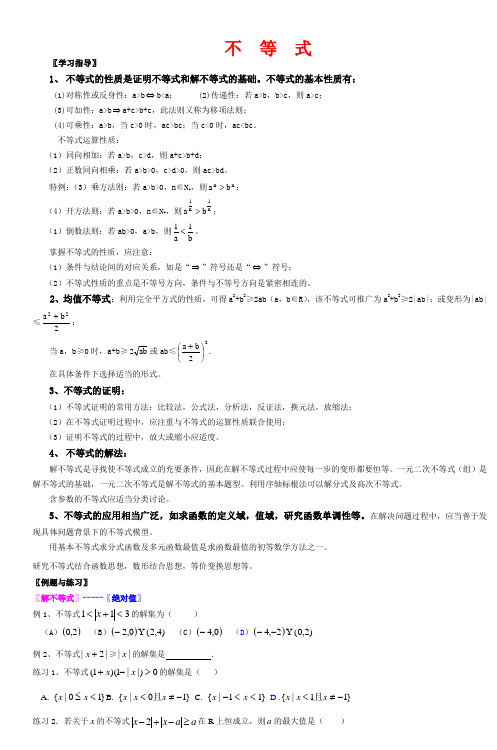 2006届天河区高三数学辅导班资料