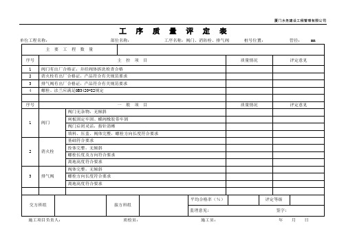 【工程通用表格】阀门消防栓排气阀