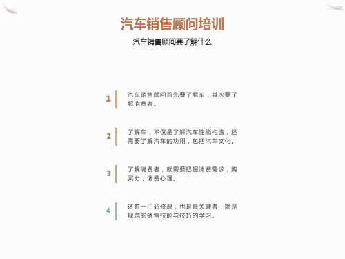 汽车销售顾问培训教材