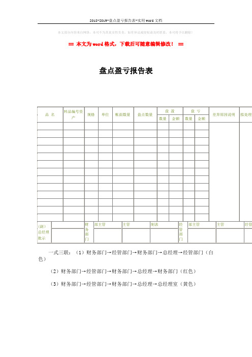 2018-2019-盘点盈亏报告表-实用word文档 (1页)